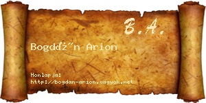 Bogdán Arion névjegykártya
